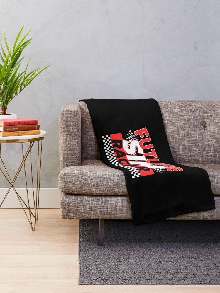 Thumbnail 2 of 6, Throw Blanket, Future Sim Racer Funny Sim Racing Quote designed and sold by SharpThreadZ.