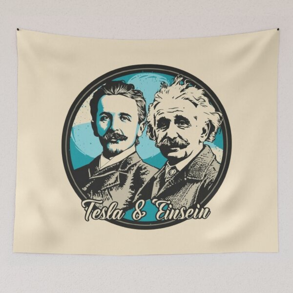 Item preview, nikola tesla and albert einstein banksy street art designed and sold by martin max.