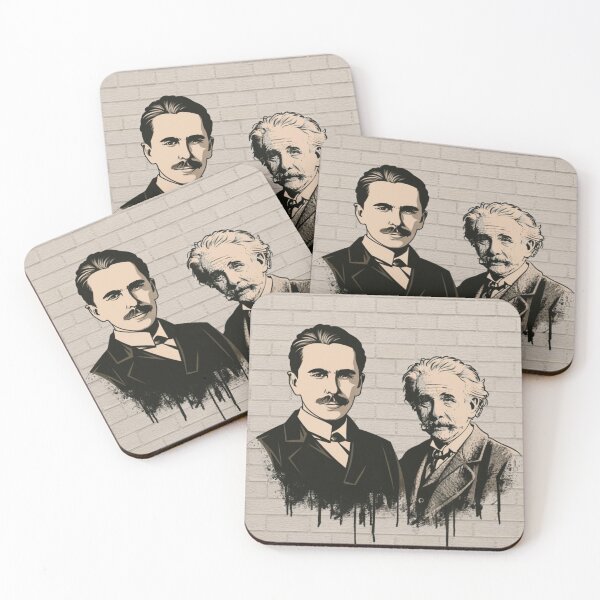 Item preview, nikola tesla and albert einstein banksy street art designed and sold by martin max.