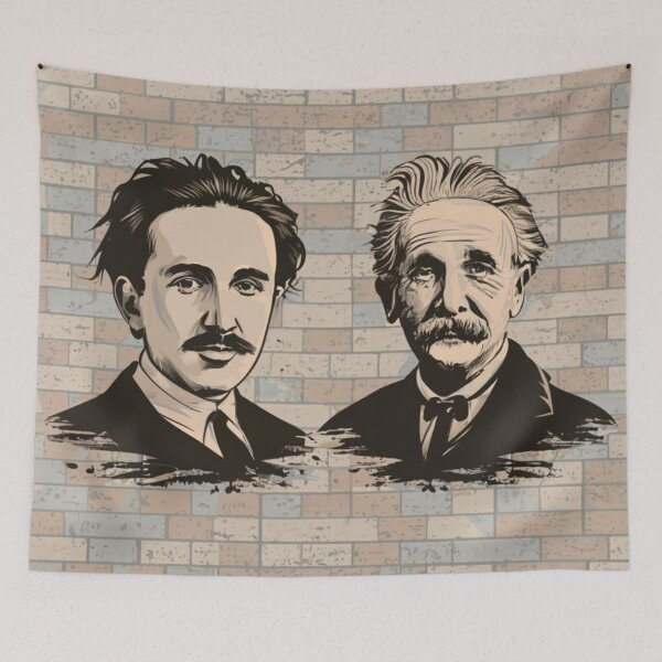 Item preview, nikola tesla and albert einstein banksy street art designed and sold by martin max.