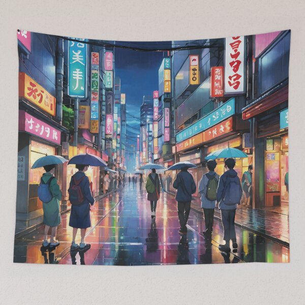 Item preview, Rainy city streets at night. designed and sold by maulbang.