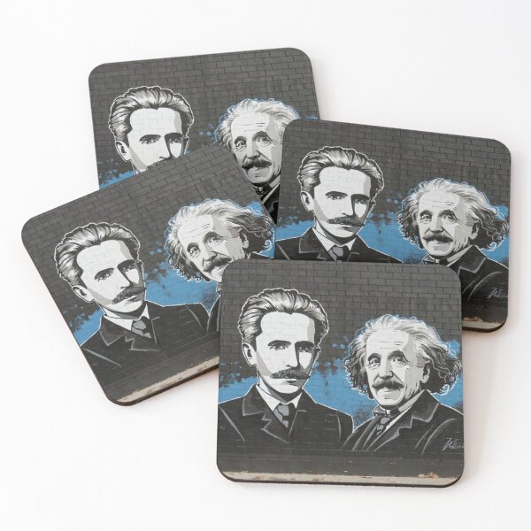 Item preview, nikola tesla and albert einstein banksy street art designed and sold by martin max.