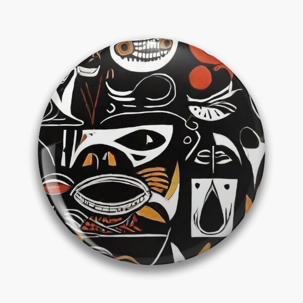 Item preview, African Mask Motif Pattern designed and sold by HausKatz.