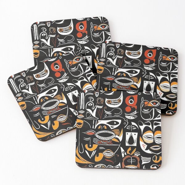 Item preview, African Mask Motif Pattern designed and sold by HausKatz.