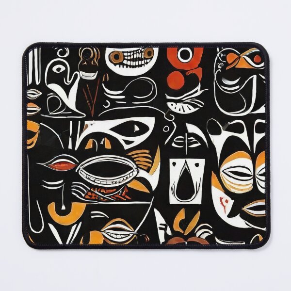 Item preview, African Mask Motif Pattern designed and sold by HausKatz.