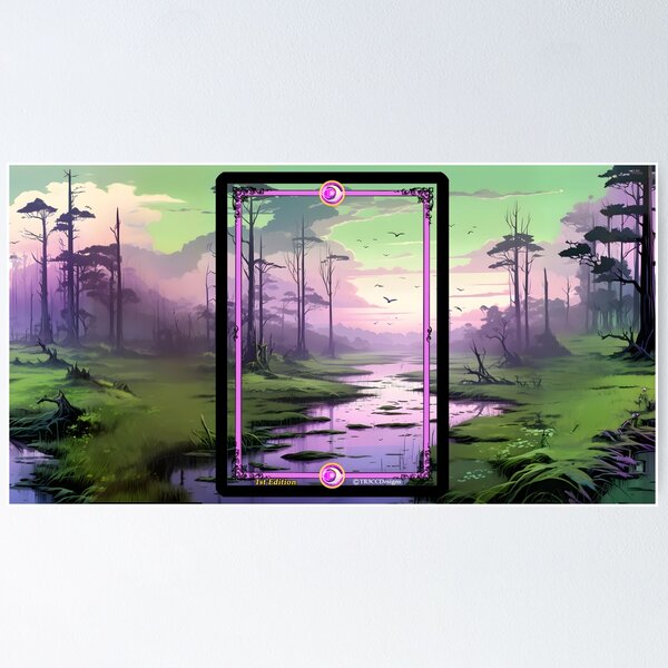 Item preview, Swampy Marsh Landscape Scene - CCG Borderless Full Art - 1st Edition designed and sold by Rogue Wizard.