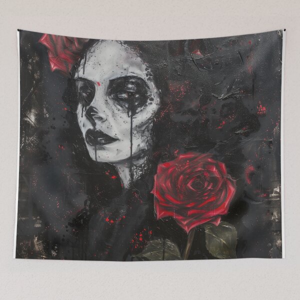 Item preview, Dark Lady with Rose Print designed and sold by JaimeLikes.