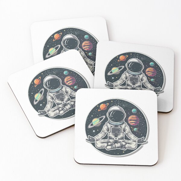 Item preview,  serene astronaut practicing yoga in zero gravity designed and sold by Chr002.