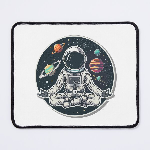 Item preview, serene astronaut practicing yoga in zero gravity designed and sold by Chr002.
