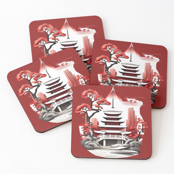 Item preview, Japanese Palace Anime Drawing - 3D Effect designed and sold by DemureArtsy.