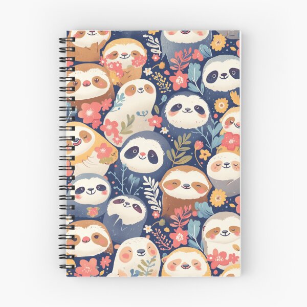 Item preview, Kawaii Cute Sloth Seamless Pattern designed and sold by sereneprint.