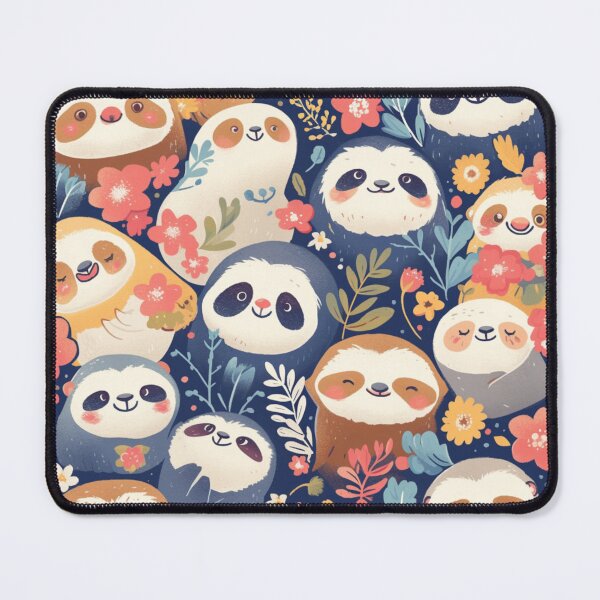 Item preview, Kawaii Cute Sloth Seamless Pattern designed and sold by sereneprint.