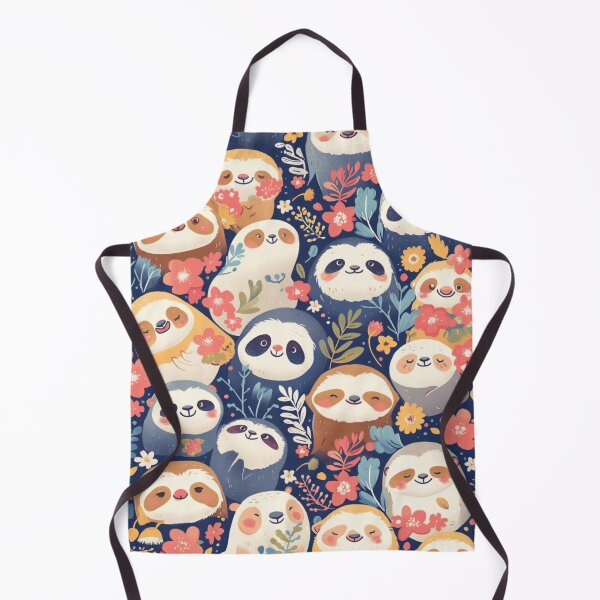 Item preview, Kawaii Cute Sloth Seamless Pattern designed and sold by sereneprint.