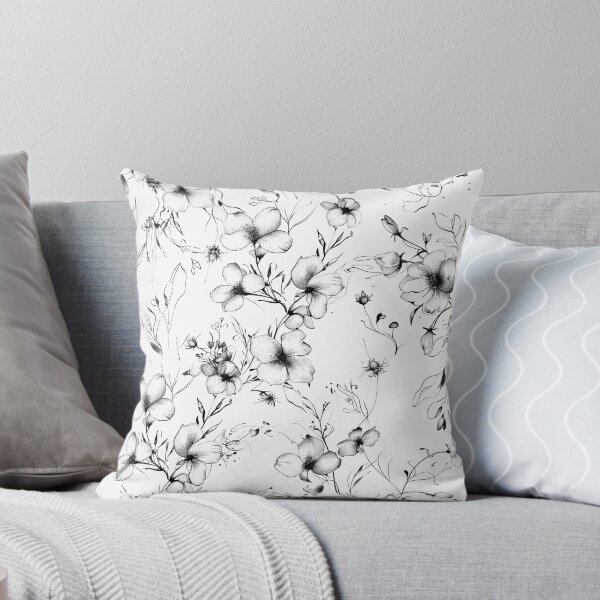 Artikelvorschau, Monochromes, elegantes Blumenmuster entworfen und verkauft von RayFineArt.