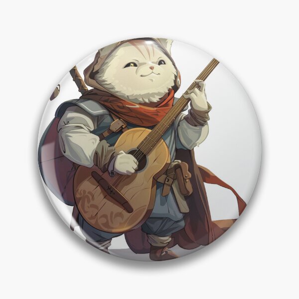 Item preview, Troubadour Cat Bard Strumming a Mandolin designed and sold by dungeonwarriors.
