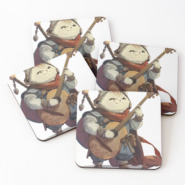 Item preview, Troubadour Cat Bard Strumming a Mandolin designed and sold by dungeonwarriors.