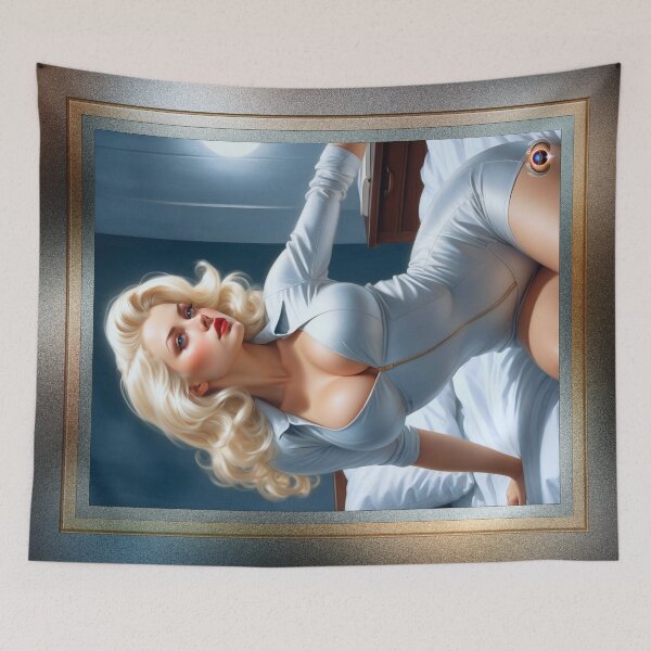 Item preview, She Is Contemplating Her Future Stunning AI Concept Art Pin Up Girl Portrait by Xzendor7 designed and sold by Xzendor7 Digital Art Creations.