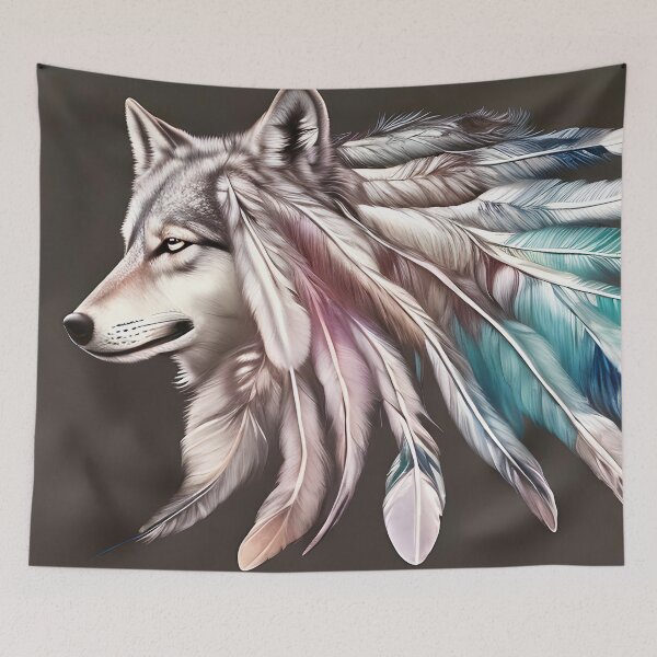 Item preview, Wolf with Feathers designed and sold by christineiris.