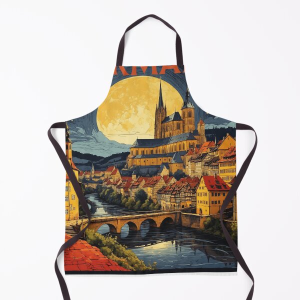 Item preview, Bamberg Germany Starry Night Vintage Travel Poster designed and sold by TravelersGems.