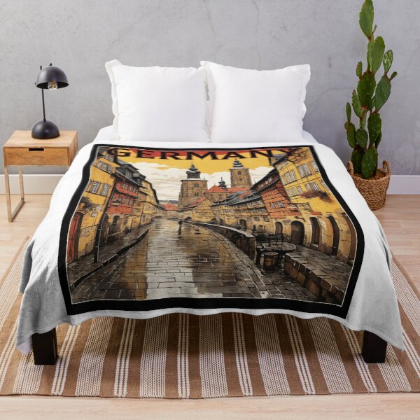 Item preview, Bamberg Germany Rainy Night Vintage Travel Poster designed and sold by TravelersGems.