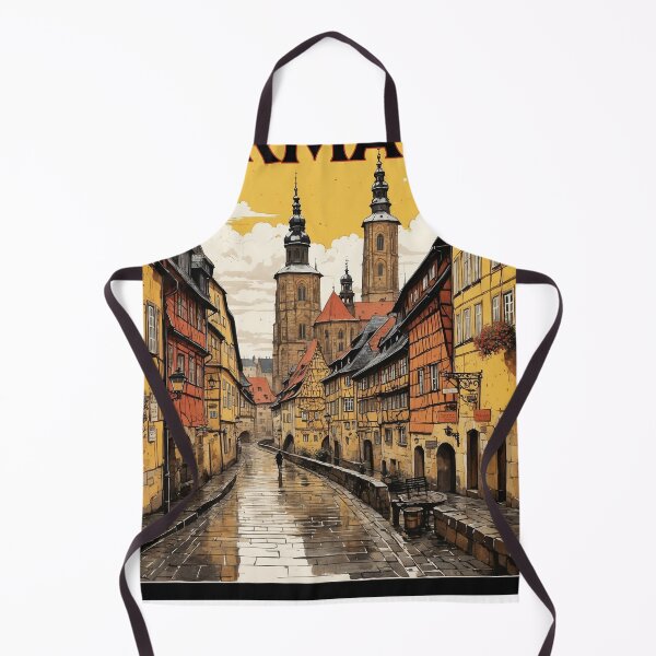 Item preview, Bamberg Germany Rainy Night Vintage Travel Poster designed and sold by TravelersGems.