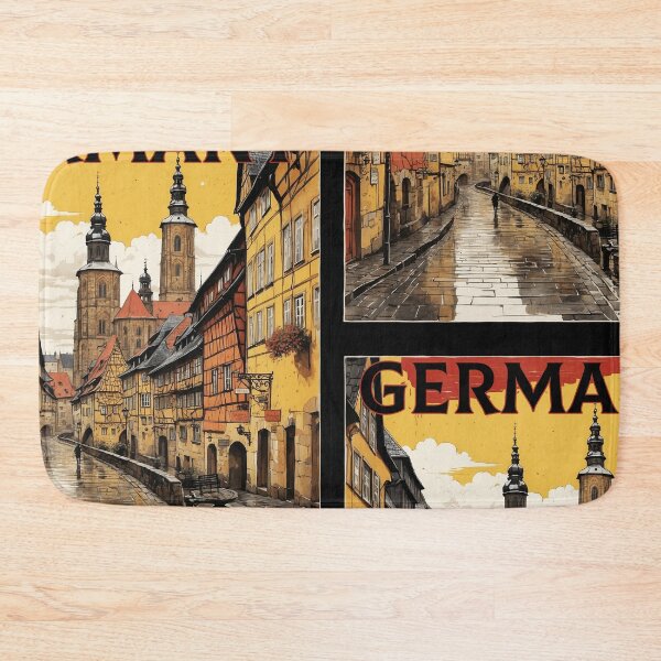 Item preview, Bamberg Germany Rainy Night Vintage Travel Poster designed and sold by TravelersGems.