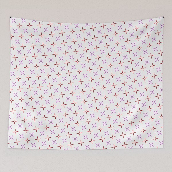 Item preview, Pink & Red Plus Symbols White Unlimited Ornaments Pattern designed and sold by Alchemy-A-La-G.