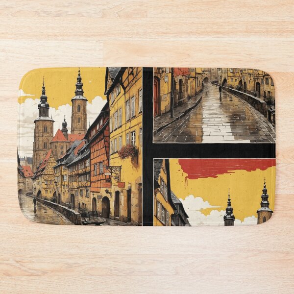 Item preview, Bamberg Germany Rainy Night Vintage Travel Poster Art designed and sold by TravelersGems.