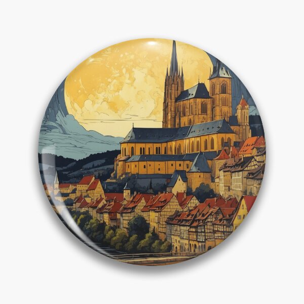 Item preview, Bamberg Germany Starry Night Vintage Travel Poster Art designed and sold by TravelersGems.