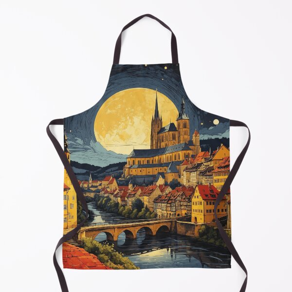 Item preview, Bamberg Germany Starry Night Vintage Travel Poster Art designed and sold by TravelersGems.