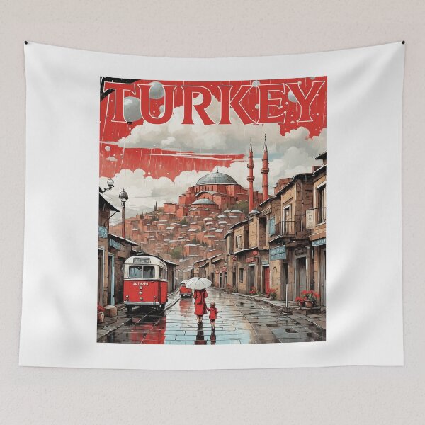 Artikelvorschau, Ani Turkey Rainy Night Vintage Reiseplakat entworfen und verkauft von TravelersGems.
