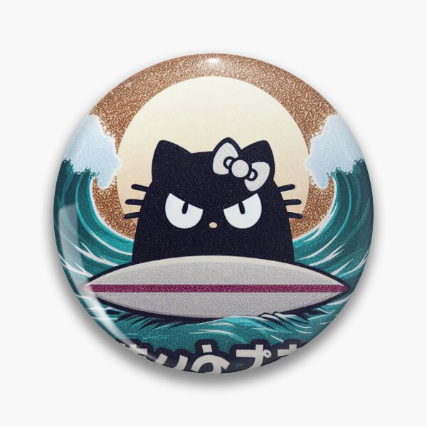 Item preview, Glittery Kawaii Sinister Cat Surfing in the Sea designed and sold by GALUMARKET.