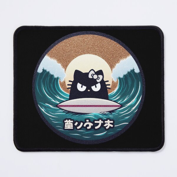 Item preview, Glittery Kawaii Sinister Cat Surfing in the Sea designed and sold by GALUMARKET.