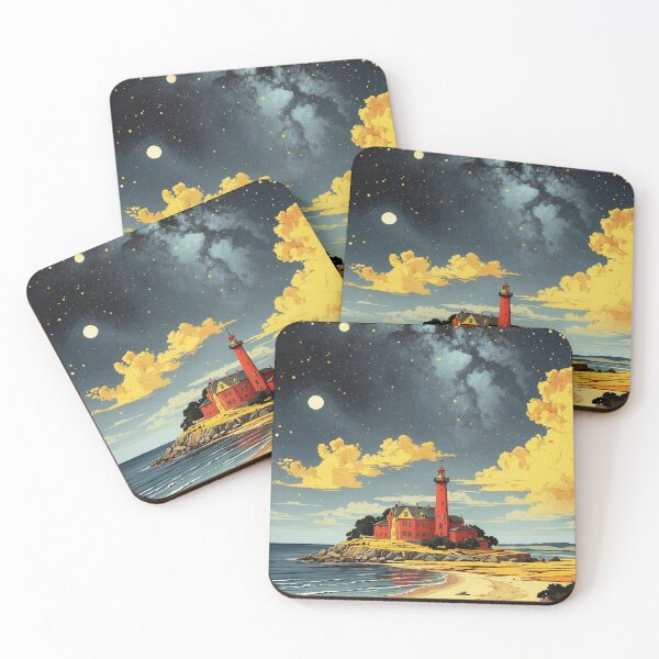 Item preview, Island of Rugen Germany Starry Night Vintage Travel Poster designed and sold by TravelersGems.