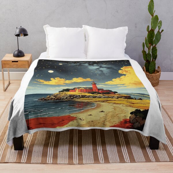 Item preview, Island of Rugen Germany Starry Night Vintage Travel Poster designed and sold by TravelersGems.