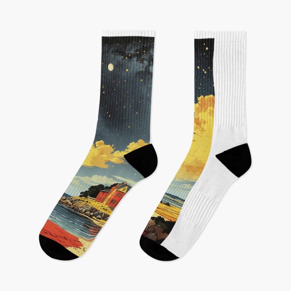 Item preview, Island of Rugen Germany Starry Night Vintage Travel Poster designed and sold by TravelersGems.