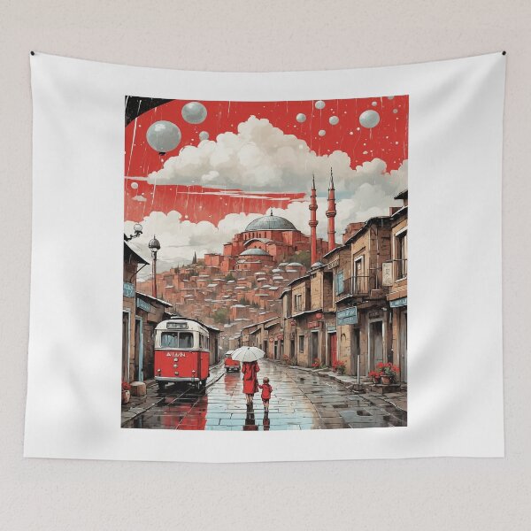 Artikelvorschau, Ani Turkey Rainy Night Vintage Reiseplakatkunst entworfen und verkauft von TravelersGems.