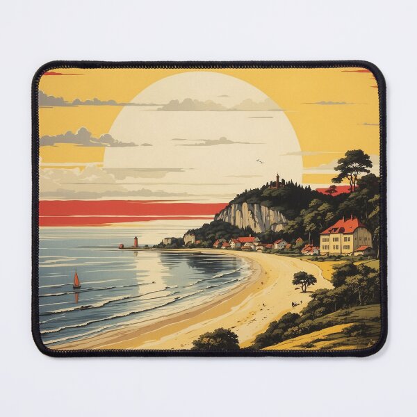 Item preview, Island of Rugen Germany Sunset Vintage Travel Poster designed and sold by TravelersGems.