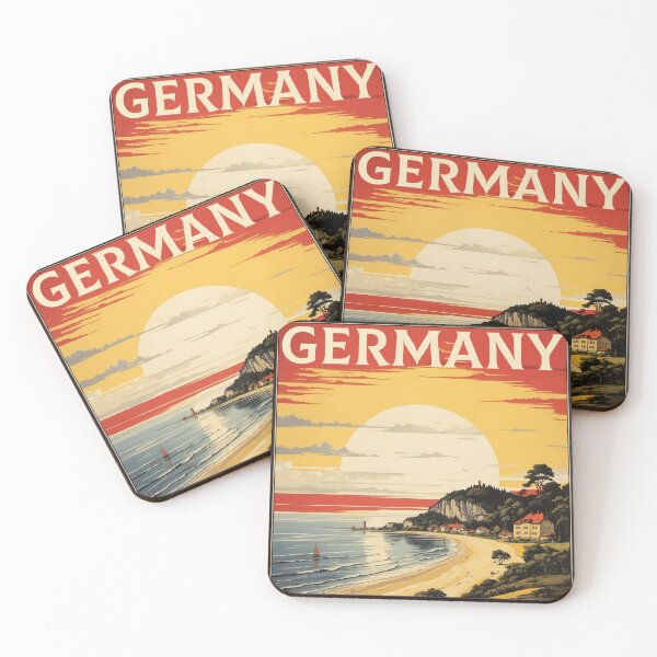 Item preview, Island of Rugen Germany Sunset Vintage Travel Poster designed and sold by TravelersGems.