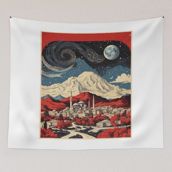 Item preview, Ankara Turkey Rainy Night Vintage Travel Poster Art designed and sold by TravelersGems.