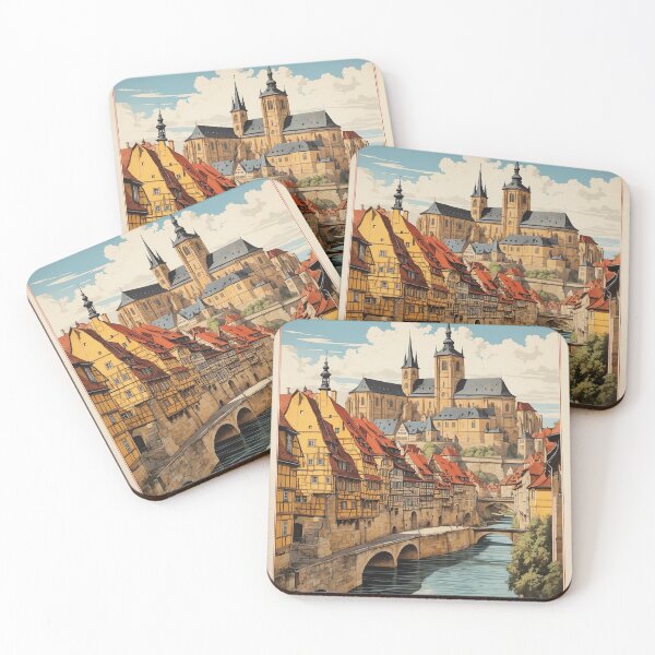 Item preview, Bamberg Germany Vintage Travel Poster designed and sold by TravelersGems.