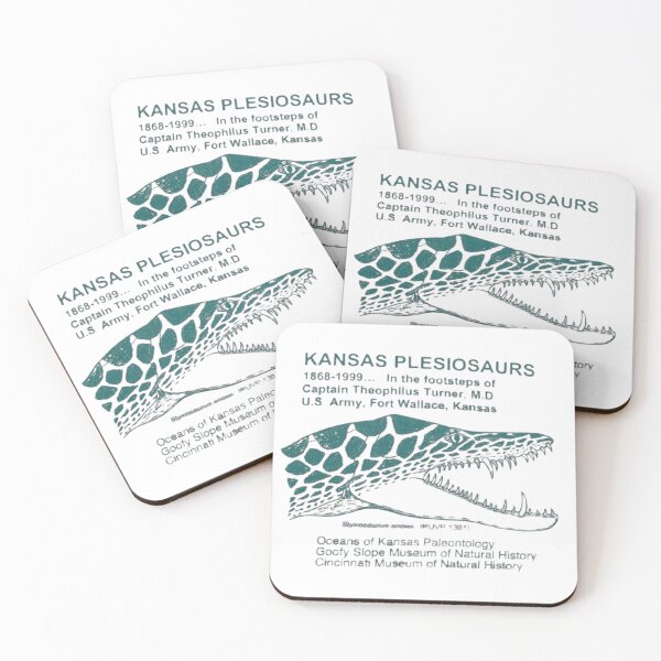 Item preview, Kansas Plesiosaurs styxosaurus design vintage OOC illustration designed and sold by The Paleo shop ..