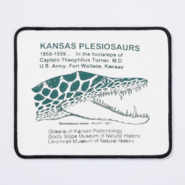 Item preview, Kansas Plesiosaurs styxosaurus design vintage OOC illustration designed and sold by The Paleo shop ..