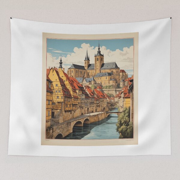 Item preview, Bamberg Germany Vintage Travel Poster Art designed and sold by TravelersGems.