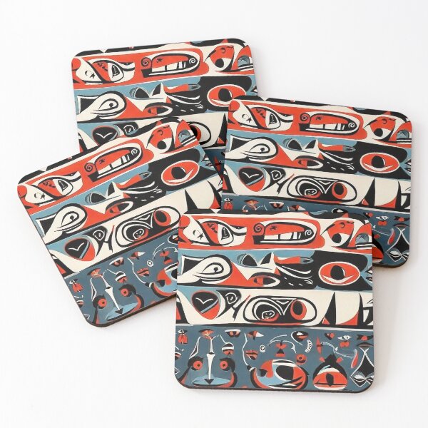 Item preview, Colorful African Mask Motif Pattern designed and sold by HausKatz.