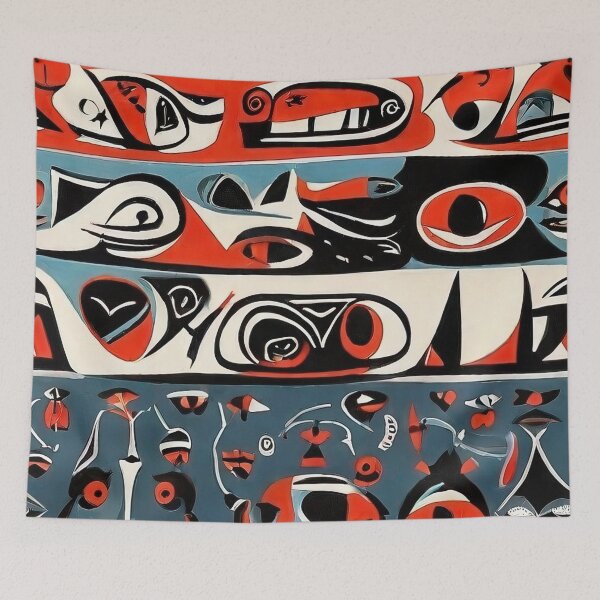 Item preview, Colorful African Mask Motif Pattern designed and sold by HausKatz.