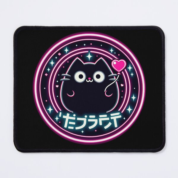 Item preview, Kawaii Black Cat Neon Red Balloon with Japanese Culture Details designed and sold by GALUMARKET.