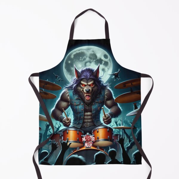 Item preview, Monster Mosh 2024 Tour Wolfie On Drums #DW-001 designed and sold by Ghastly Wicked Creations Studio.