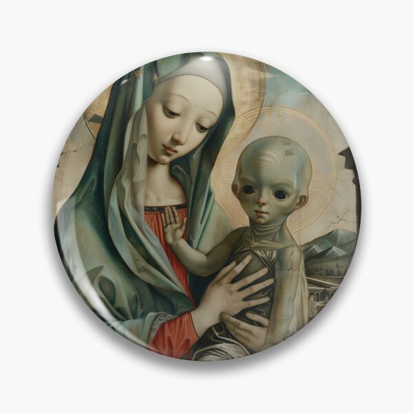 Item preview, Mary and Alien Christ Irreverent Christian Religious Apparel Design designed and sold by Axolotl Apparel.