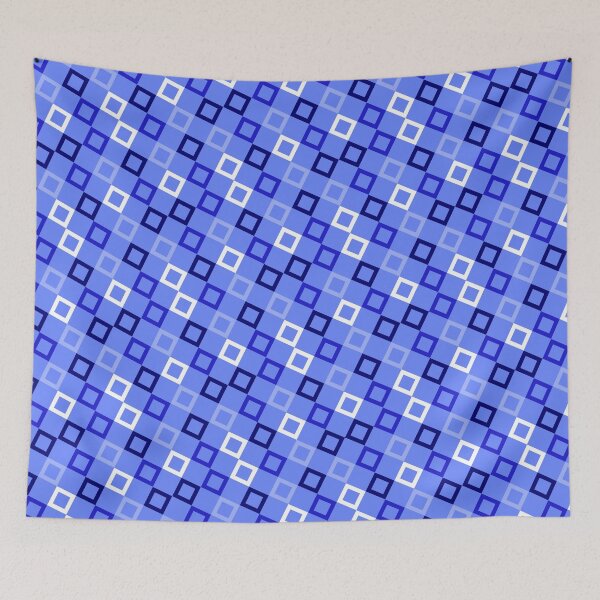 Item preview, Blue Black & White Squares Repeating Unlimited Ornaments Pattern designed and sold by Alchemy-A-La-G.